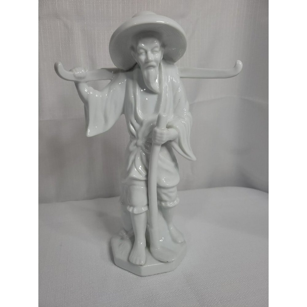 ANTIQUE JAPANESE White CERAMIC STATUE